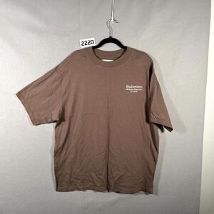 Budweiser King of Beers Ashes T Shirt Mens Large Brown Cotton Graphic Print